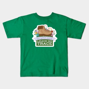 Leave No Trace Hiking Boot Kids T-Shirt